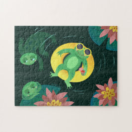 Quebra-cabeça Óculos Amarelos natações Sapos