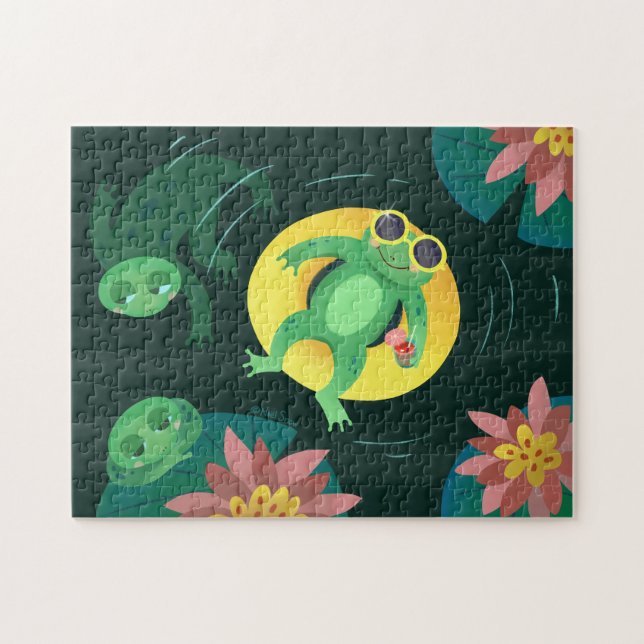 Quebra-cabeça Óculos Amarelos natações Sapos (Horizontal)