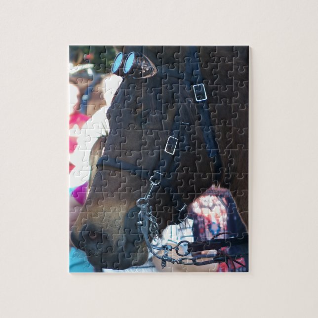 Quebra-cabeça Óculos de visto do Cavalo Árabe castanho escuro (Vertical)