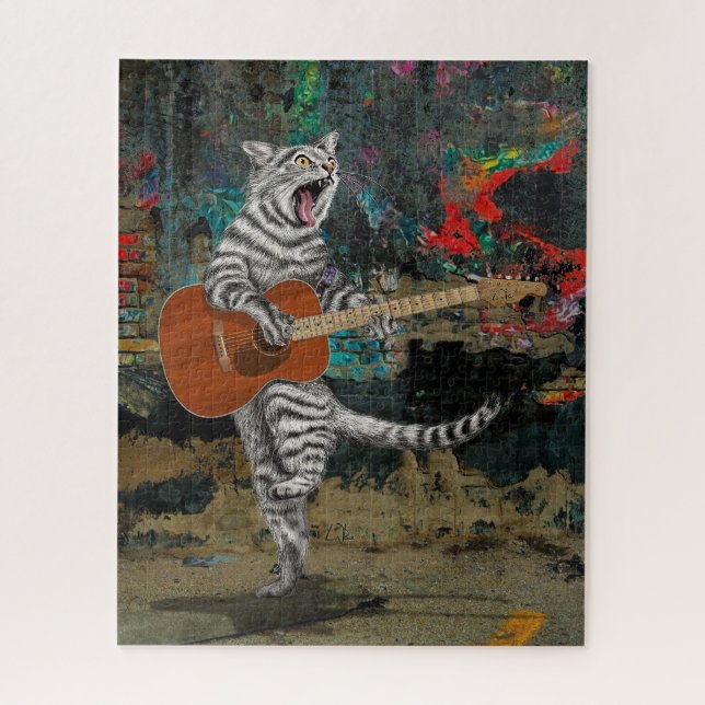 Quebra-cabeça Ocupante o Gato de Violão (Vertical)