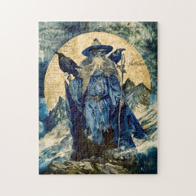 Quebra-cabeça Odin o Zarolho com seus Dois Corvos (Vertical)