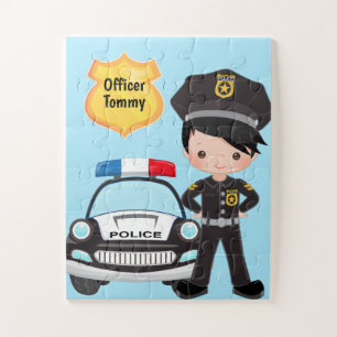 Quebra-cabeça Oficial de Polícia Personalizado e Crianças de C