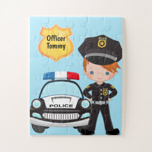 Quebra-cabeça Oficial de Polícia Personalizado e Crianças de C