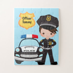 Quebra-cabeça Oficial de Polícia Personalizado e Crianças de C