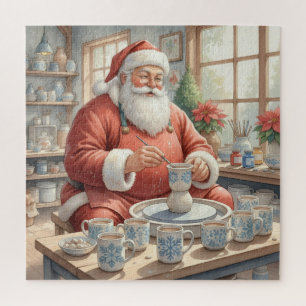 Quebra-cabeça Oficina de Cerâmica Vintage de Natal Foto de Papai