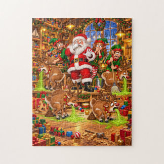 Quebra-cabeça Oficina do Papai Noel Rena Doente Caos de Natal