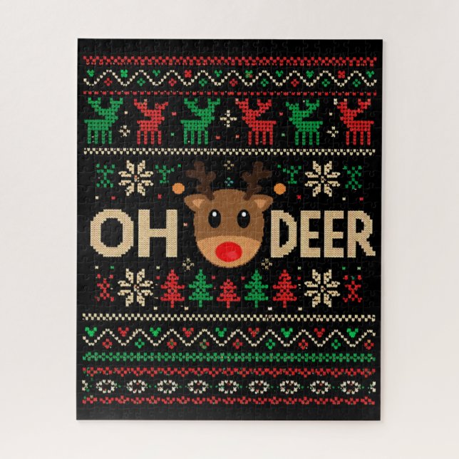 Quebra-cabeça Oh Deer Ugly Christmas Sweater Puzzle (Vertical)