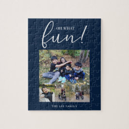 Quebra-cabeça Oh, Que Feriado Feriado Foto Moderno Natal Azul