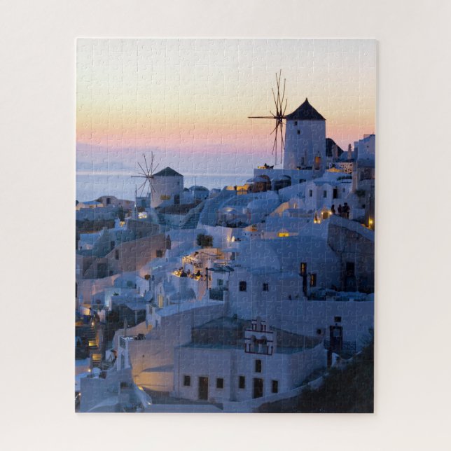 Quebra-cabeça Oia Santorini Grécia Sunset (Vertical)