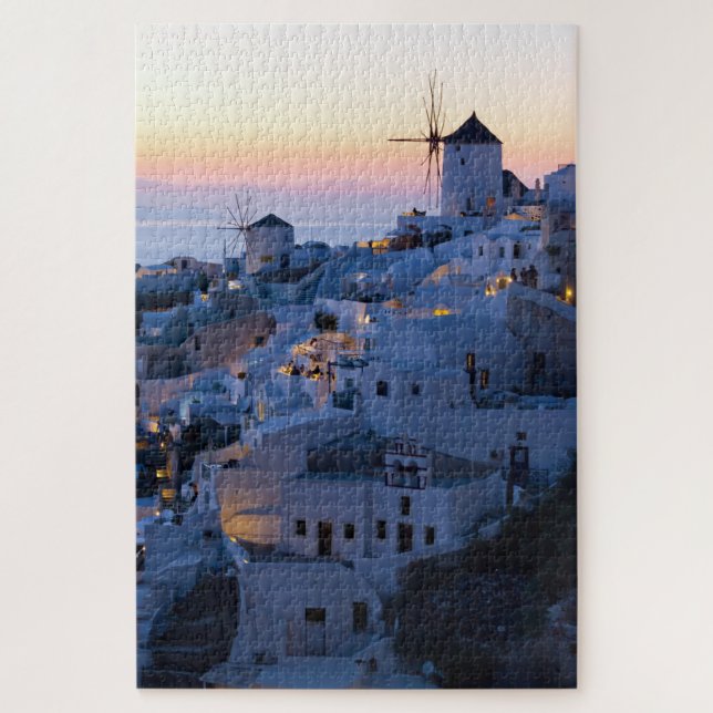 Quebra-cabeça Oia Santorini Grécia Sunset (Vertical)