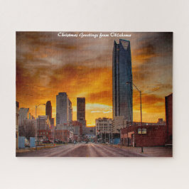 Quebra-cabeça Oklahoma Skyline.Cumprimentos de Natal