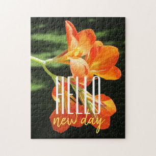 Quebra-cabeça Olá Novo Dia Laranja Canna Lily Jigsee Quebra-cabe
