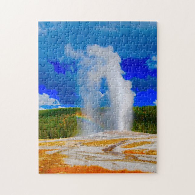 Quebra-cabeça Old Faithful Parque Nacional de Yellowstone. (Vertical)