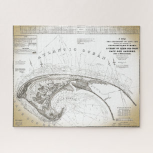 Quebra-cabeça Old Vintage Provincetown Cape Cod Map Jigsaw Puzzl
