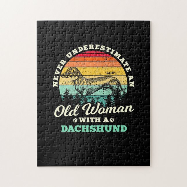 Quebra-cabeça Old Woman With A Dachshund (Vertical)