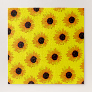 Quebra-cabeça Óleo Amarelo Pintado Girassóis,