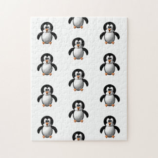 Quebra-cabeça Olhar fofo em 3D do pinguim animado
