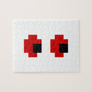 Quebra-cabeça Olhos Vermelhos Brancos de 8 Bits