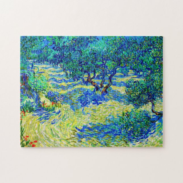 Quebra-cabeça Olive Grove por Vincent Van Gogh arte vibrante (Horizontal)