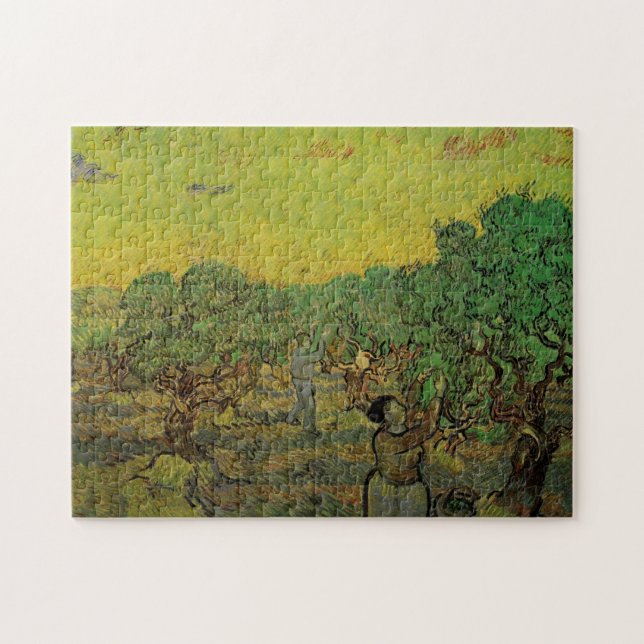Quebra-cabeça Oliveiral de Van Gogh com Figuras Colhendo Arte An (Horizontal)