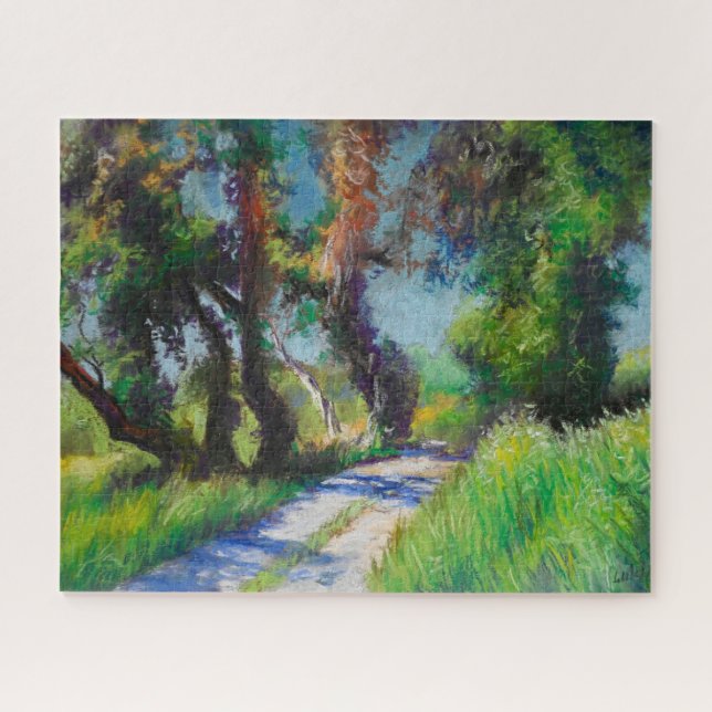 Quebra-cabeça Oliveiral Iluminada pelo Sol Paisagem Pastel (Horizontal)