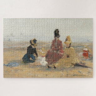 Quebra-cabeça On the Beach Trouville 1887, por Eugene Boudin