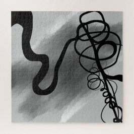 Quebra-cabeça On the Grid: Abstract Black and Gray