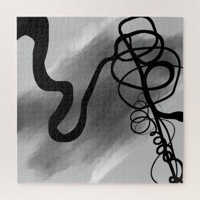 Quebra-cabeça On the Grid: Abstract Black and Gray (Vertical)