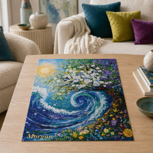 Quebra-cabeça Onda do Oceano Caprichosa Pintura Impressionista