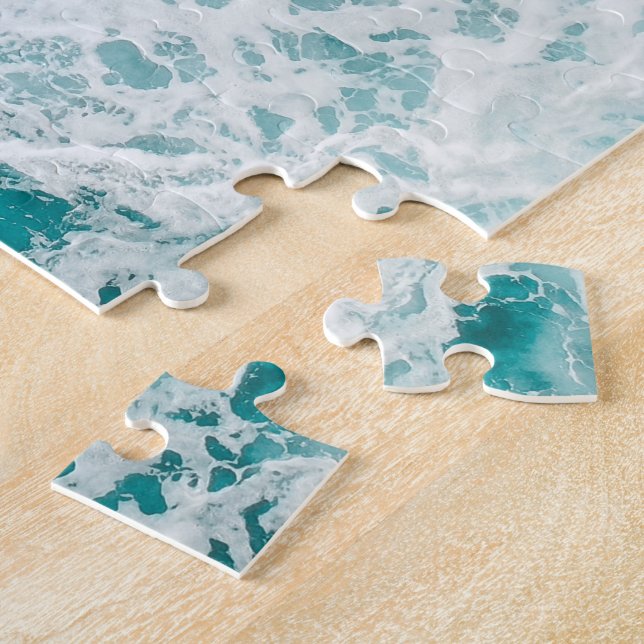 Quebra-cabeça Ondas Azuis Oceânicas (Lateral)