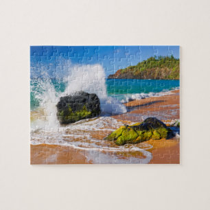 Quebra-cabeça Ondas caem na praia, Havaí