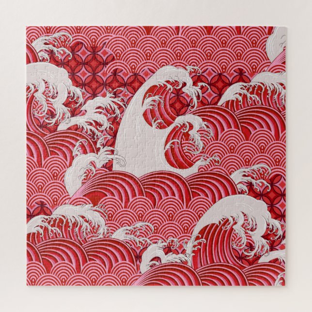 Quebra-cabeça Ondas Chinesas: Estilo Sem Olho Decorativo. (Vertical)