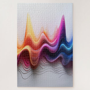 Quebra-cabeça Ondas Cromáticas – Fluxo Moderno Abstrato de Cores