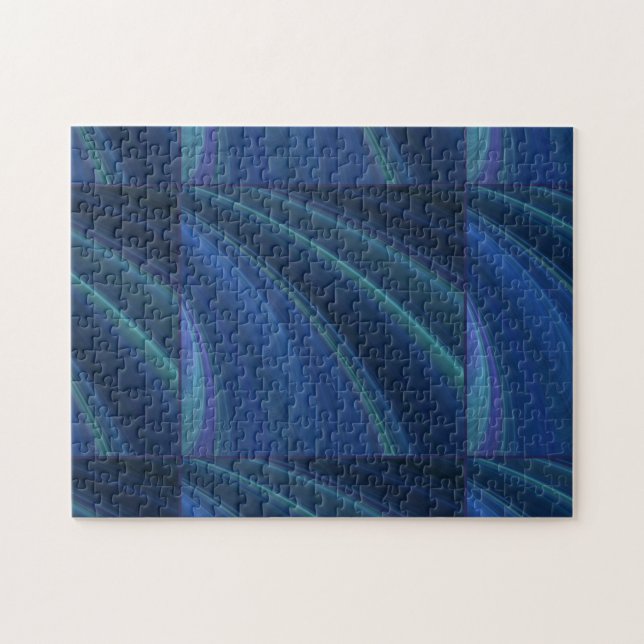 Quebra-cabeça Ondas de Areia Macia Azul e Verde (Horizontal)