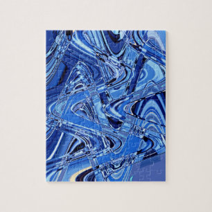 Quebra-cabeça ondas de estradas em azul