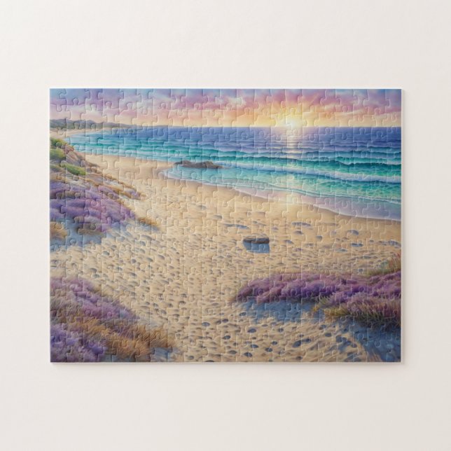Quebra-cabeça Ondas de Praia Lindas e Arte à Beira-Mar (Horizontal)