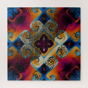 Quebra-cabeça Ondas Diagonais Ornamentais: Textura Mosaica