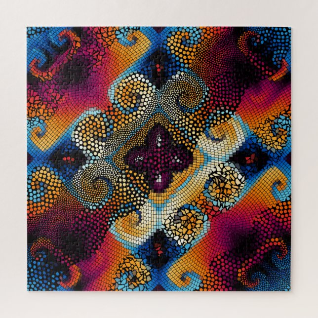 Quebra-cabeça Ondas Diagonais Ornamentais: Textura Mosaica (Vertical)