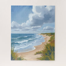 Ondas do Oceano | Pintura Costeira de Praia