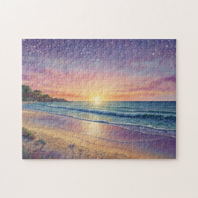 Quebra-cabeça Ondas e Arte de Praia Lindos (Horizontal)