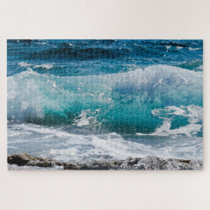 Quebra-cabeça Ondas E Rochas Do Oceano Azul, Vs 2