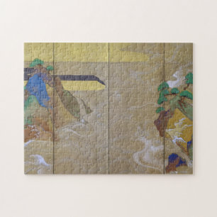 Quebra-cabeça Ondas em Matsushima (Esquerda), Tawaraya Sotatsu