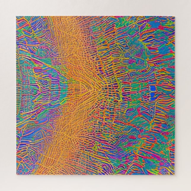 Quebra-cabeça Ondas Fracionadas de Capa de abstrato 27 (Vertical)