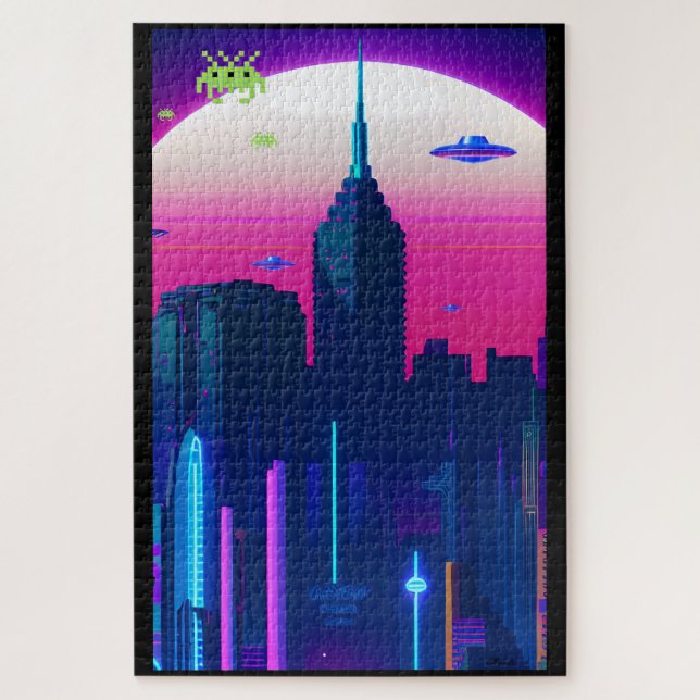 Quebra-cabeça Ondas Noturnas e Vapor Daze (Vertical)