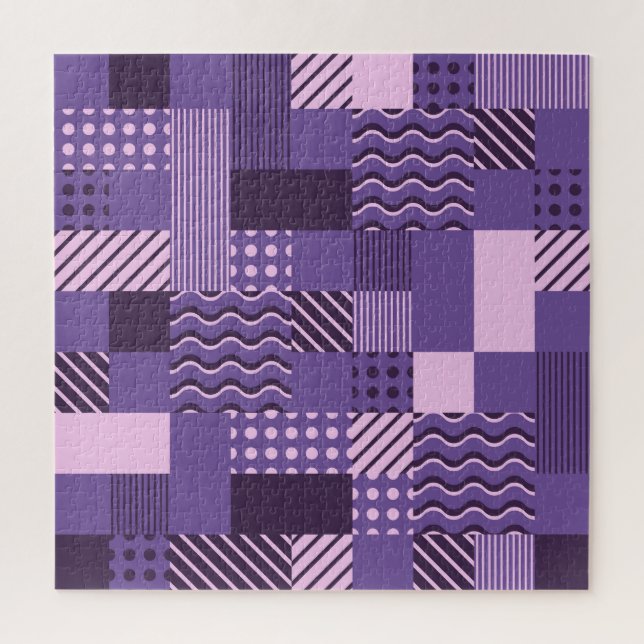 Quebra-cabeça Ondas Pontos de Grelha: Moderno Sem Costura. (Vertical)