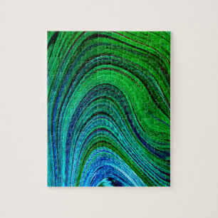 Quebra-cabeça Ondas Verdes Ondas Abstrato Moderna Arte Fractal A