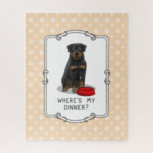 Quebra-cabeça Onde está o meu Janto? Rottweiler com Red Dog Dis