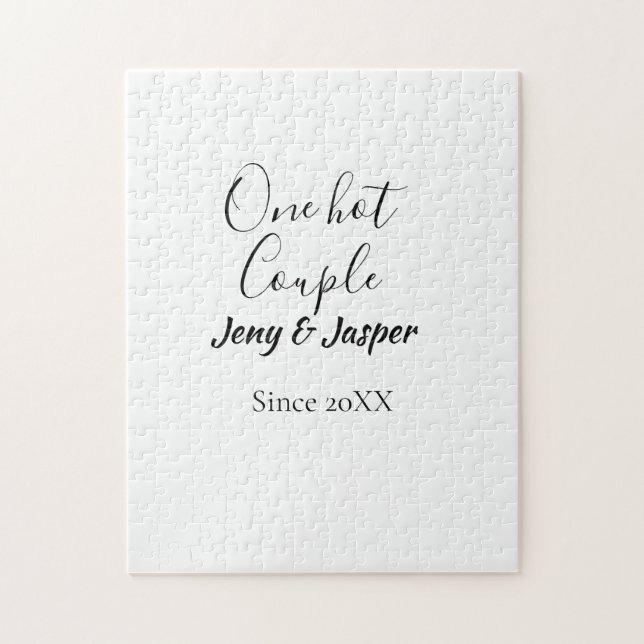 Quebra-cabeça One hot couple add name since 20XX year date (Vertical)