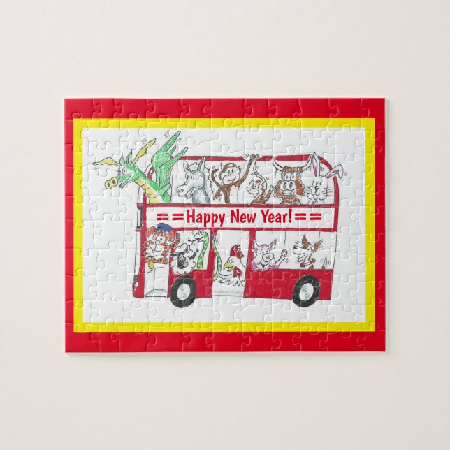 Quebra-cabeça Ônibus chinês de ano novo - Ano do Tigre (Horizontal)