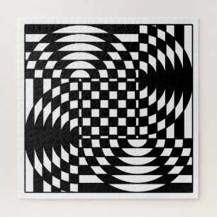 Quebra-cabeça Op-Art Preto e Branco